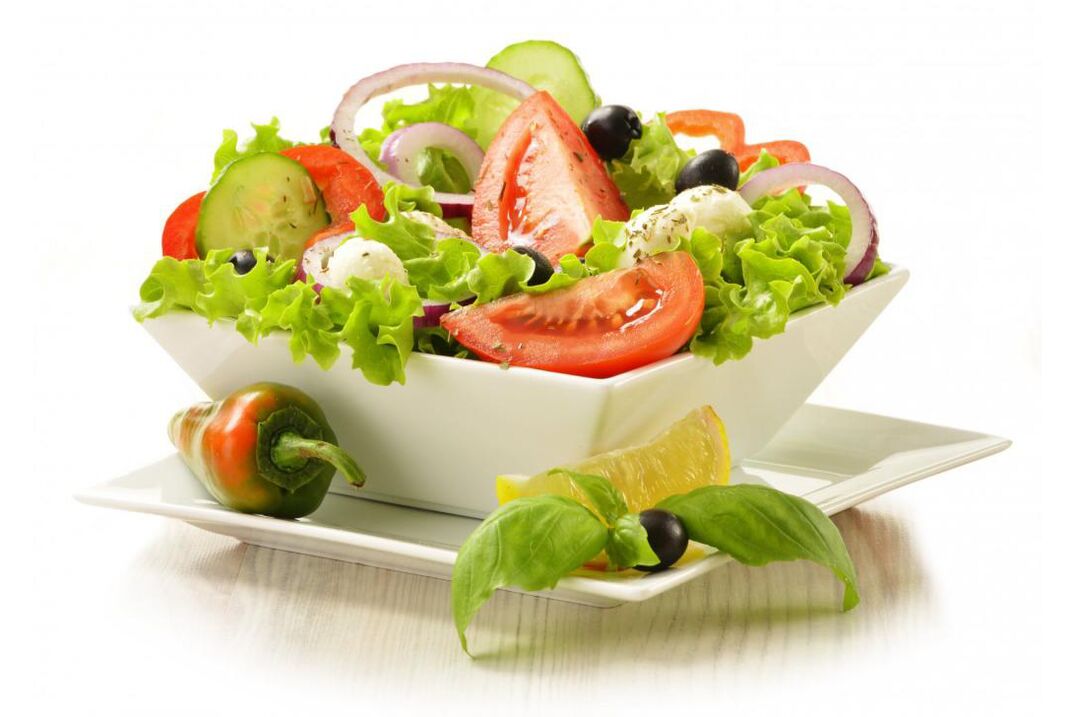 On vegetable days of a chemical diet, you can prepare delicious salads