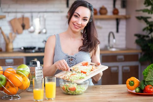 girl preparing a dish for proper nutrition