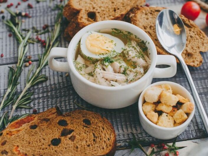 chicken soup with eggs for a protein diet